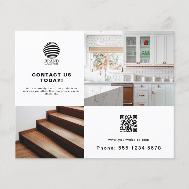 Business 2 Werbeplakette für Foto QR-Code Business Flyer (Vorne)