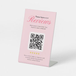 Business 5 Star Review QR Code Business Tabletop Sockelschild