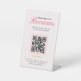 Business 5 Star Review QR Code Business Tabletop Sockelschild