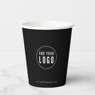 Business Add Logo Modern Minimalist Custom Color Pappbecher