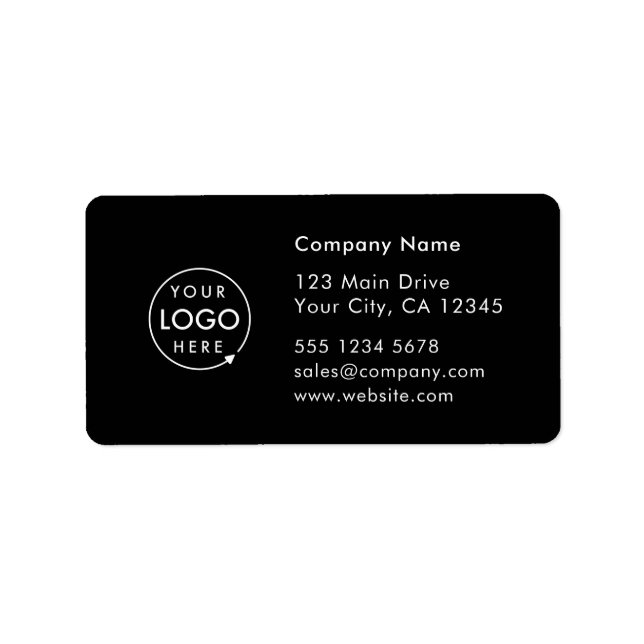 Business Address Label | Logo Company Info Sticker Adressaufkleber (Vorne)
