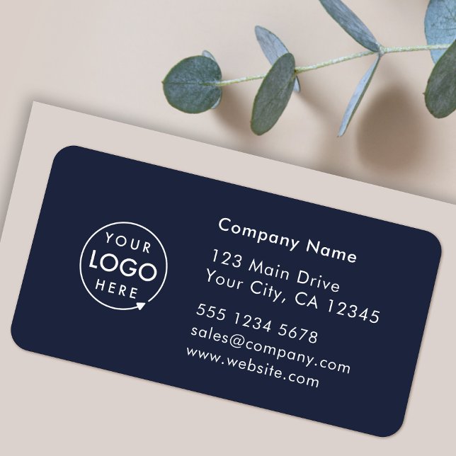 Business Address Label | Logo Company Info Sticker Adressaufkleber (Company branded return address labels for everyday business professional mailing needs)