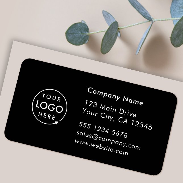 Business Address Label | Logo Company Info Sticker Adressaufkleber (Company branded return address labels for everyday business professional mailing needs)