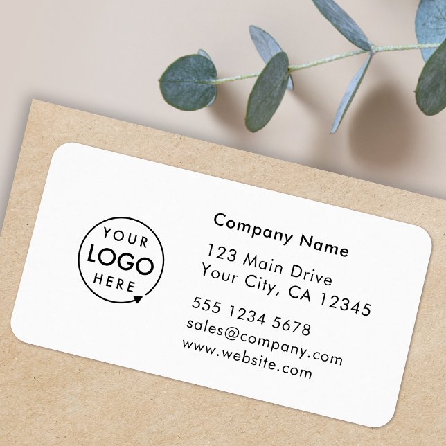 Business Address Label | Logo Company Info Sticker Adressaufkleber (Company branded return address labels for everyday business professional mailing needs)