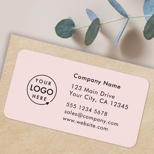 Business Address Label | Pink Company Info Sticker Adressaufkleber (Company branded return address labels for everyday business professional mailing needs)