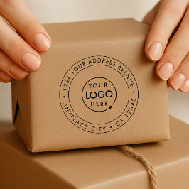 Business Address Rubber Stamp | Logo Return Mail Gummistempel