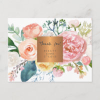 Business Aquarell florales Kupfer Gold Vielen Dank