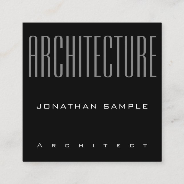 Business Architect Elegantes Berufliches Template Quadratische Visitenkarte (Vorderseite)