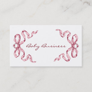 Business Baby Pink Bows Business Cards Visitenkarte