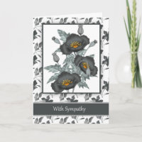 Business Beileid Stilvolle Black and Gold Poppies