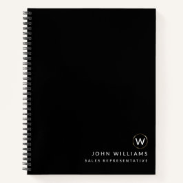 Business Beruflich Modernes Minimalistisches Monog Notizbuch