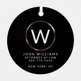 Business Berufliche Minimalistische Monogramm-Orna Ornament Aus Metall