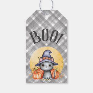 Business Black Cat Happy Halloween Pop von Geschenkanhänger