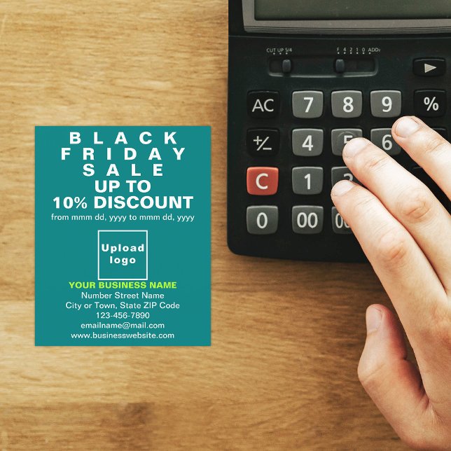 Business Black Friday Sale auf Aquamarin grünem Fl Flyer (Black Friday Sale on teal green flyer)