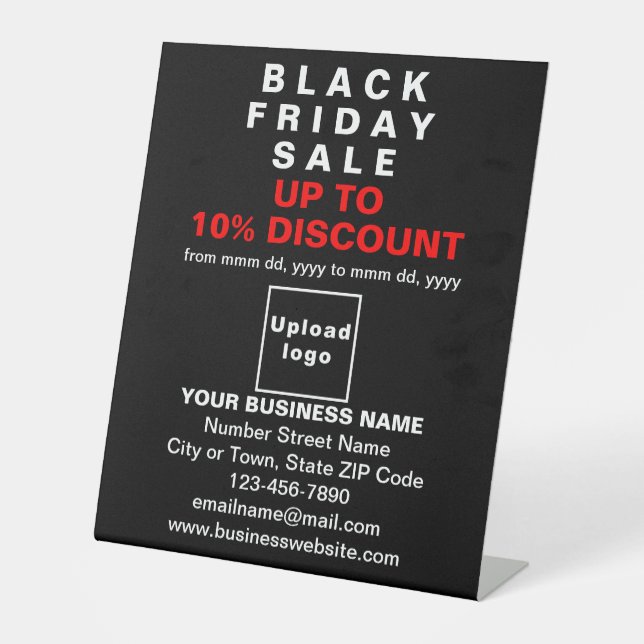 Business Black Friday Sale auf Black Pedestal Sign Sockelschild (Vorderseite)
