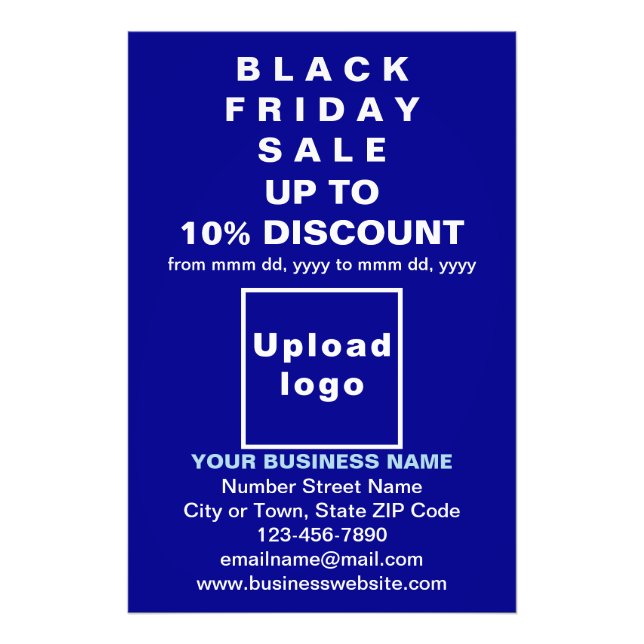 Business Black Friday Sale auf blauem Foto (Vorne)