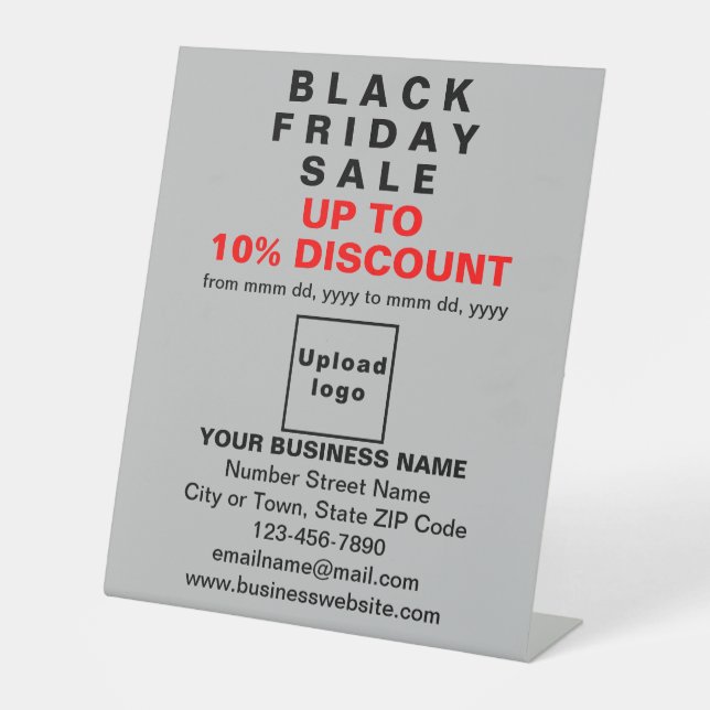Business Black Friday Sale auf Gray Pedestal Sign Sockelschild (Vorderseite)