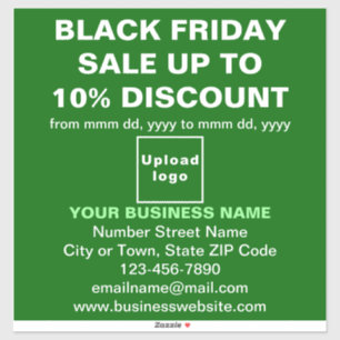 Business Black Friday Sale auf Green Vinyl Sticker