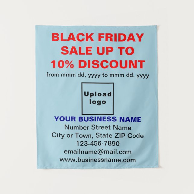 Business Black Friday Sale auf Light Blue Tapestes Wandteppich (Vorderseite)