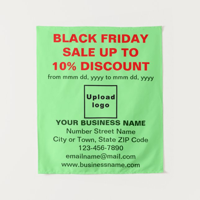 Business Black Friday Sale auf Light Green Tapeste Wandteppich (Vorderseite)