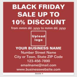 Business Black Friday Sale auf Red Vinyl Sticker