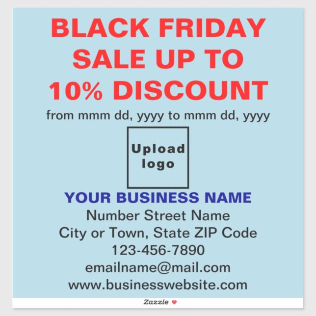 Business Black Friday Sale in Light Blue Aufkleber (Blatt)