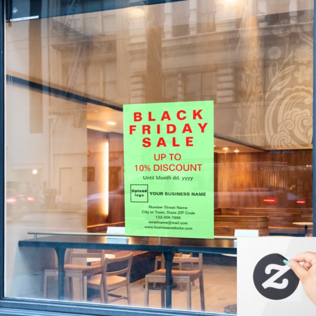 Business Black Friday Sale Light Green Fensteraufkleber (Café-Fenster)