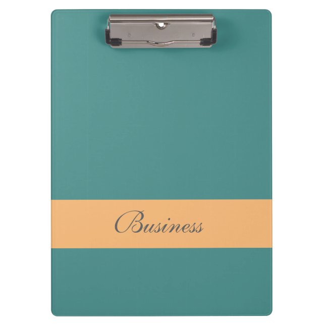 Business Blue & Green Clipboard Klemmbrett (Vorderseite)