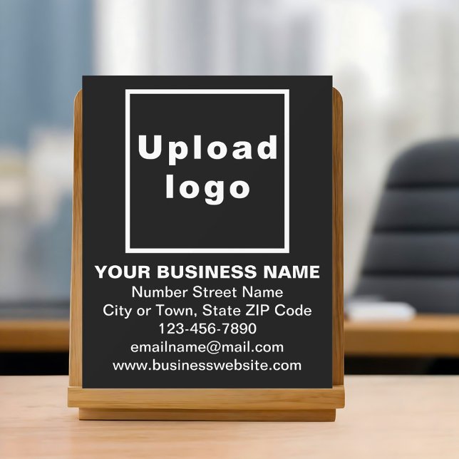 Business Brand on Black Acrylic Sign Acrylschild (Black acrylic sign with your business brand)