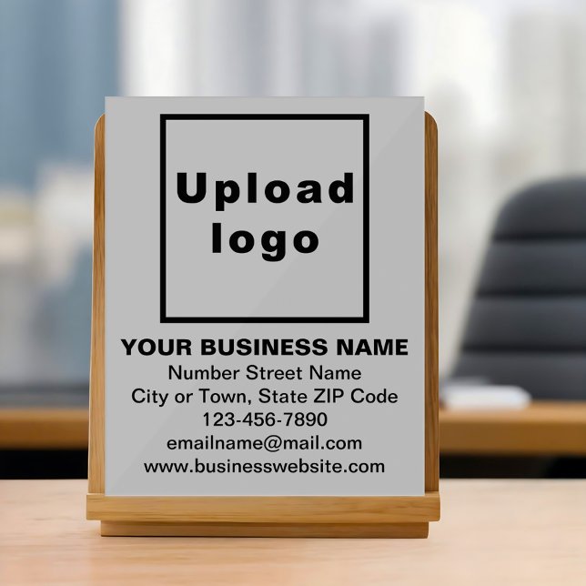 Business Brand on Gray Acrylic Sign Acrylschild (Gray acrylic sign with your business brand)