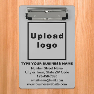 Business Brand on Gray Mini Clipboard Klemmbrett