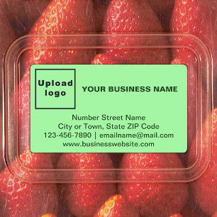 Business Brand on Light Green Rectangle Adhesive Etiketten