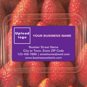 Business Brand on Purple Rectangle Adhesive Label Etiketten