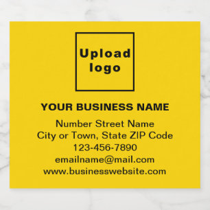Business Brand on Yellow Sparkling Wine Bottle Lab