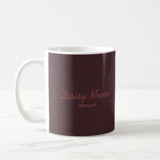 Business brauner einfacher individuelle Name Kaffeetasse (Links)
