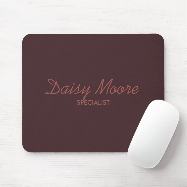 Business brauner einfacher individuelle Name Mousepad (Mit Mouse)