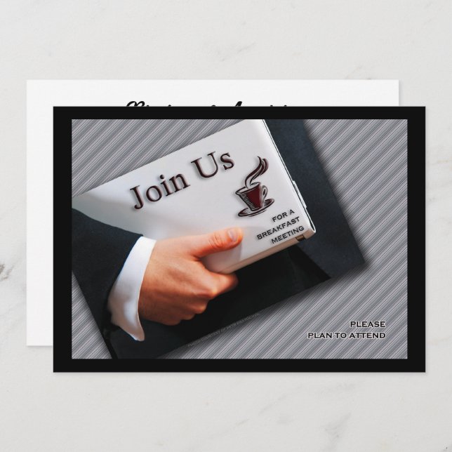 Business Breakfast Meeting Berufliche Ansammlung Einladung (Vorne/Hinten)