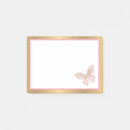 Business Butterfly Pink Gold 4x3 Post-it Klebezettel