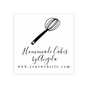 Business Cake Mixer Whisk Heart Logo Gummistempel