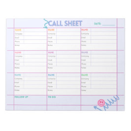 Business Call Planner & Tracking Sheet Notepad Notizblock