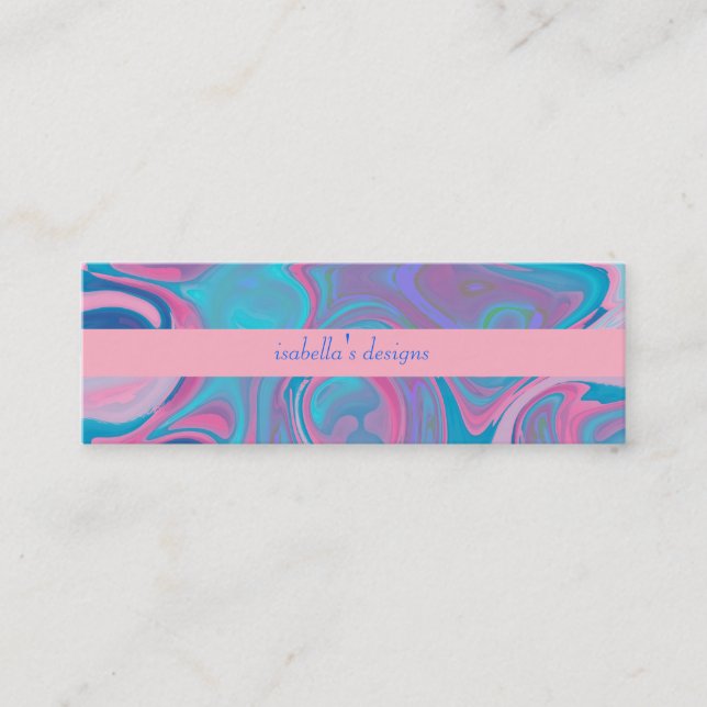 Business Card Abstrakt Blue Pink Sky Skinny Mini Visitenkarte (Vorderseite)