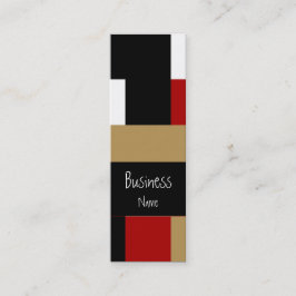 Business Card Abstrakt Red Schwarz-weiß Tan Geo Mini Visitenkarte