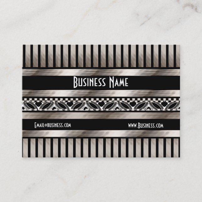 Business Card Art Deco Black Sepia Visitenkarte (Vorderseite)