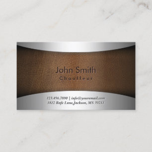 Business Card aus Stahl und Leder Visitenkarte