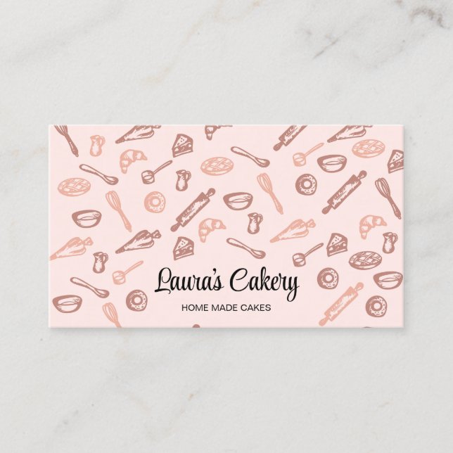 Business Card Backen und Kochen Visitenkarte (Vorderseite)