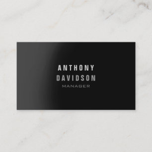 Business Card beruflich Black Gray Manager Visitenkarte