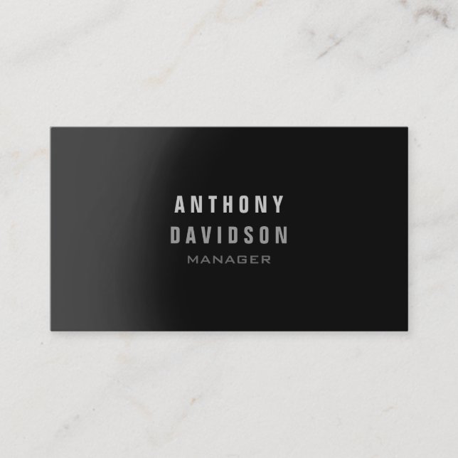 Business Card beruflich Black Gray Manager Visitenkarte (Vorderseite)