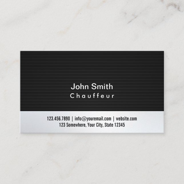Business Card beruflich Grauer Chauffeur Visitenkarte (Vorderseite)