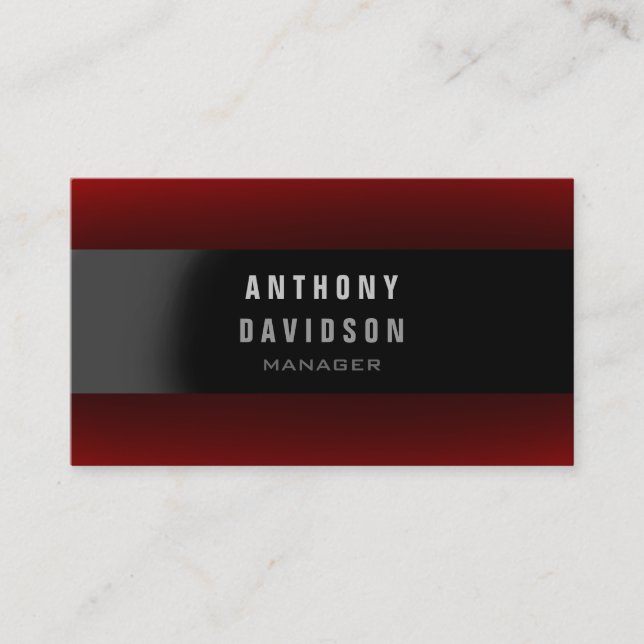 Business Card beruflich Red Black Gray Manager Visitenkarte (Vorderseite)