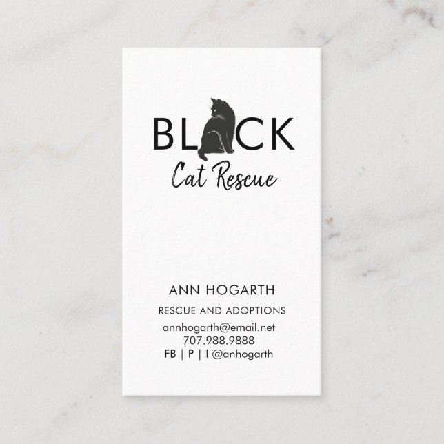 Business Card der Black Cat Rescue Organisation Visitenkarte (Vorderseite)